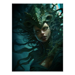 Scary Under the Sea Siren Mermaid Creature Poster