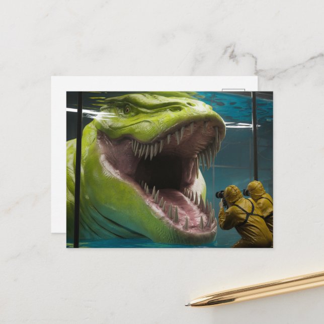Scary Undersea Monster Postcard (Front/Back In Situ)
