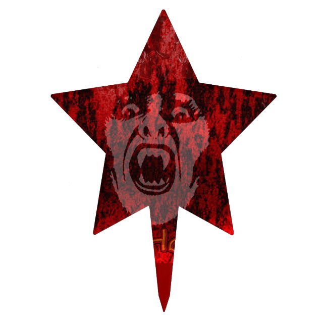 Scary Vampire Lady in Blood Cake Topper (Front)