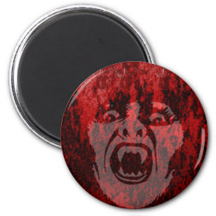 Scary Vampire Lady in Blood Round Magnet