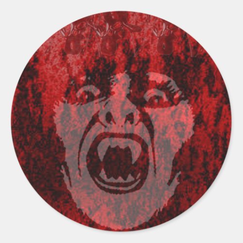 Scary Vampire Lady in Blood Round Sticker