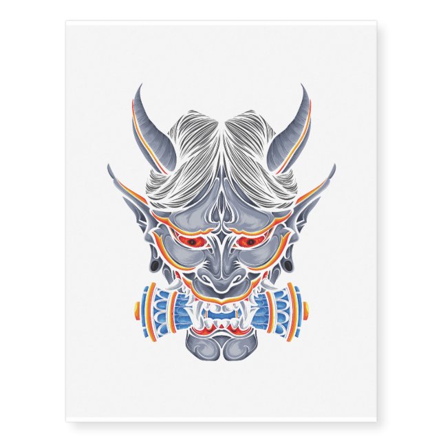 Scary Villain Mask Temporary Tattoo (Front)