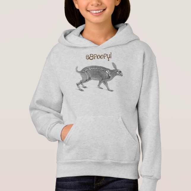 Scary vintage bunny skeleton hoodie (Front)