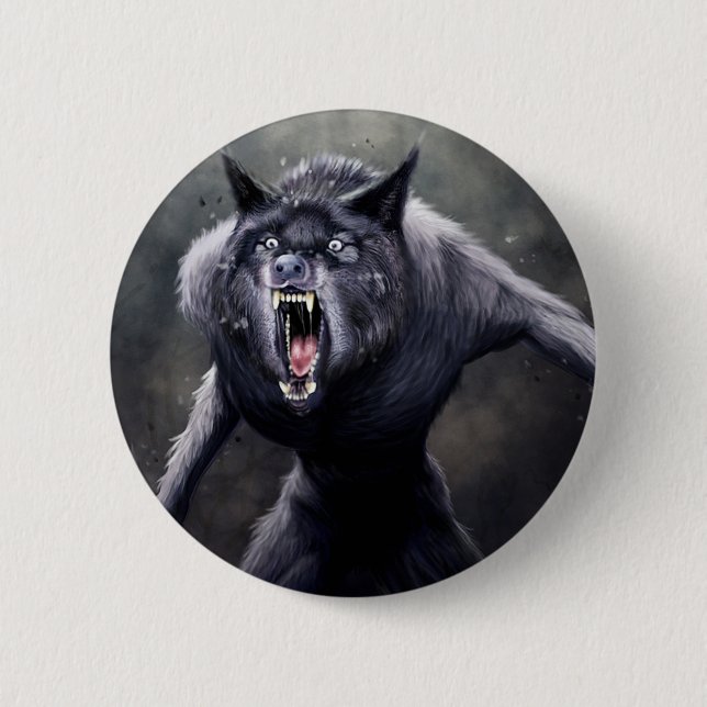 scary werewolf button (Front)