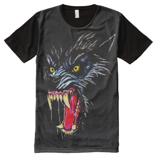  Scary  Werewolf Dark Horror  Airbrush  Art  All Over Print T 