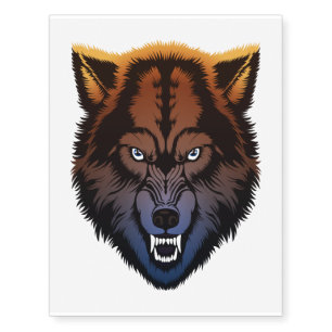 Scary Werewolf Face Trick or Treat Halloween Temporary Tattoos
