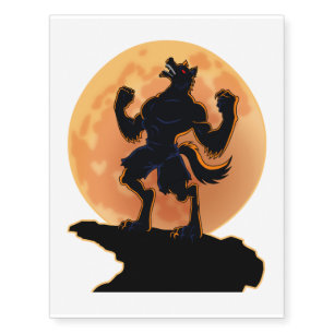 Scary Werewolf Howling Trick or Treat Halloween Temporary Tattoos