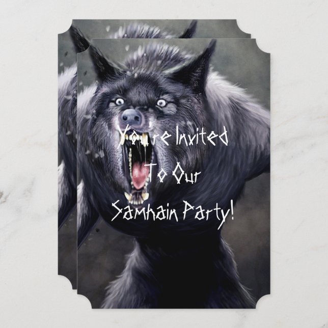 scary werewolf invitation (Front/Back)