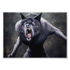 scary werewolf photo print