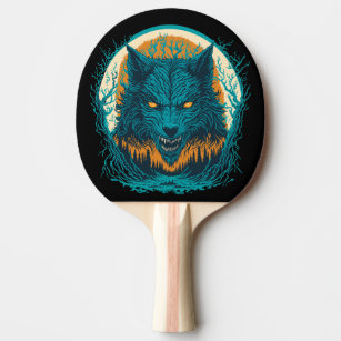 Scary Werewolf Ping Pong Paddle