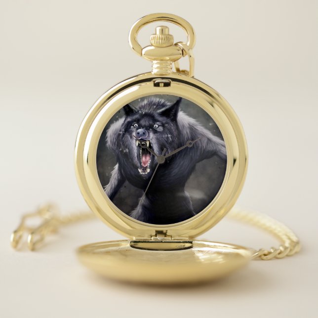 scary werewolf pocket watch (Inside)