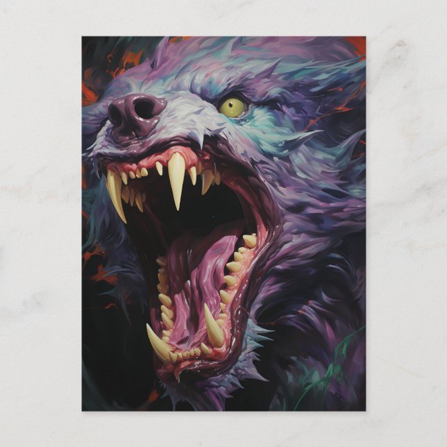 Scary Werewolf Postcard (Front)