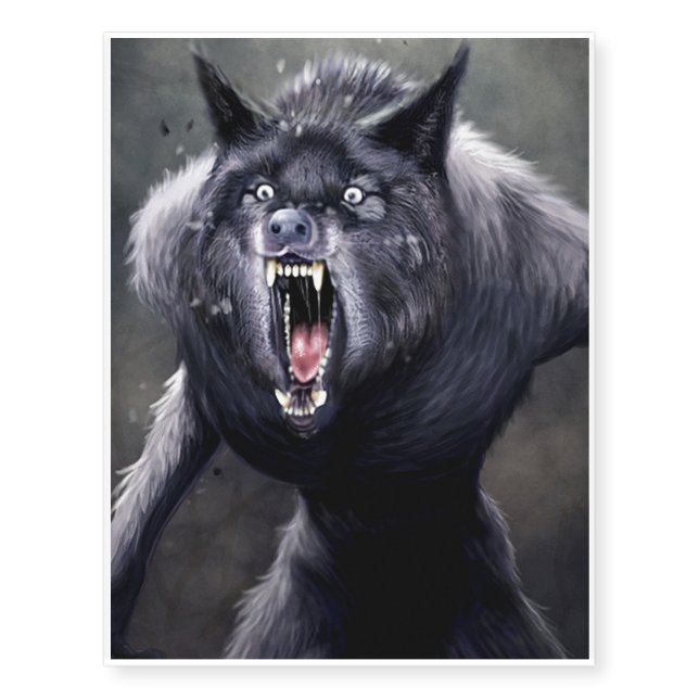 scary werewolf temporary tattoos (Front)
