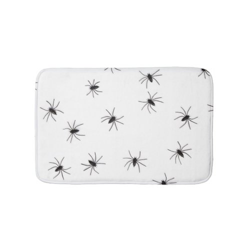 Scary White with Black Spiders Halloween Bathroom Mat