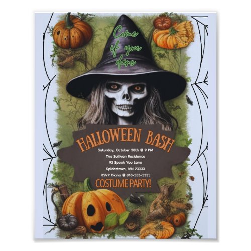 Scary Witch Halloween Bash Costume Party Photo Print