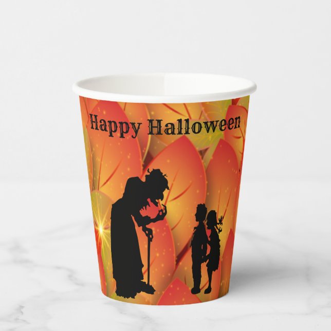 Scary Witch Halloween Paper Cup (Left)