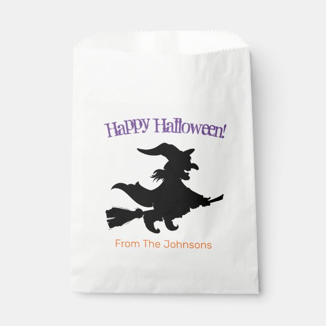 Scary Witch Halloween Paper Party Favor Bags (Front)