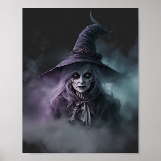 Scary Witch Halloween Poster (Front)