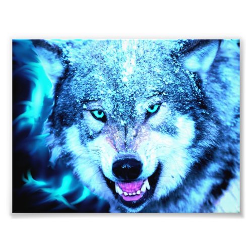 Scary wolf photo print