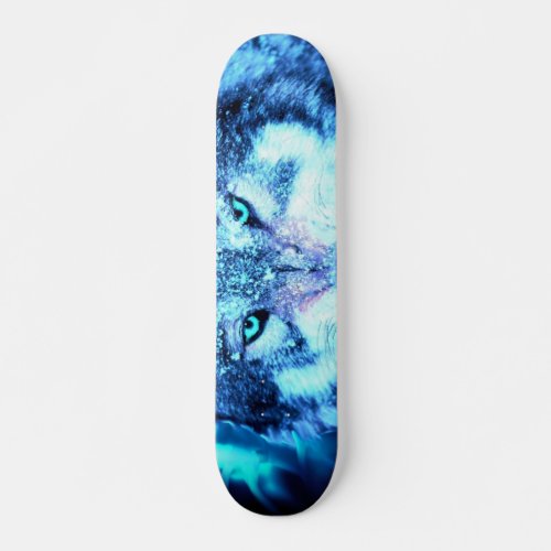 Scary wolf skateboard