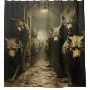 Scary Wolves Shower Curtain
