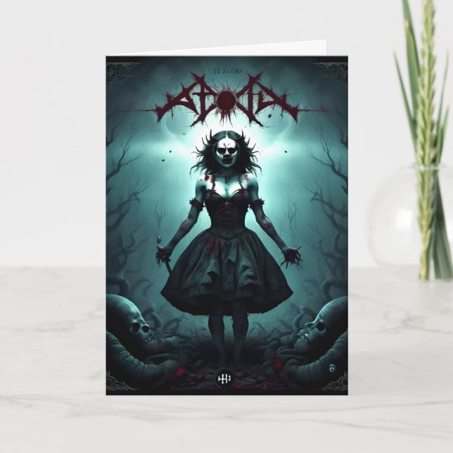 Scary Woman Halloween Card (Front)