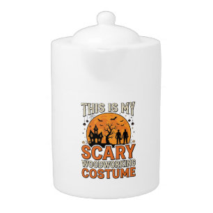 Scary Woodworking Costume Halloween Vintage Design Teapot