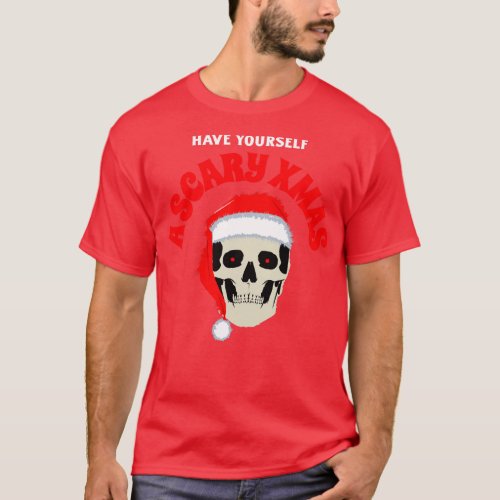 Scary Xmas Spooky Christmas Skull T_Shirt