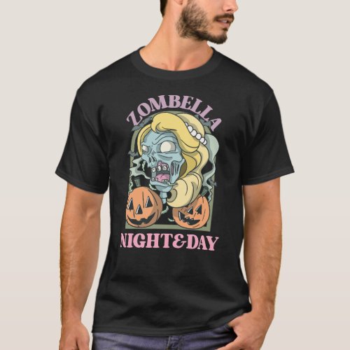 Scary Zombella Night and Day T_Shirt