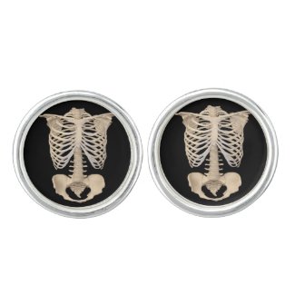 Scary Zombie Cage Skeleton Halloween Party Cufflinks