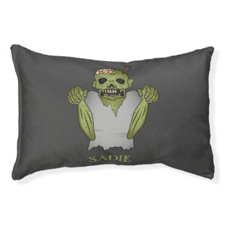 Scary Zombie Character Illustration With Name Pet Bed