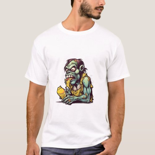 Scary Zombie Eat Bananas T_Shirt