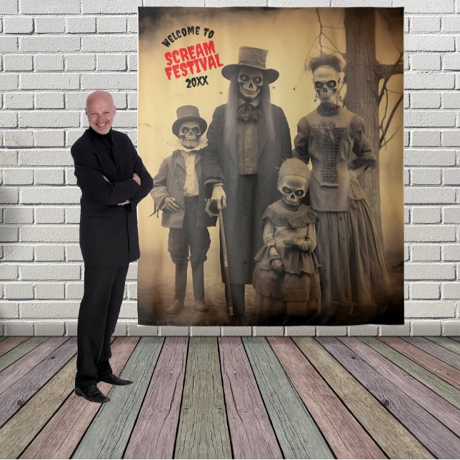 Scary Zombie Family Halloween Hanging Backdrop (Creator Uploaded)
