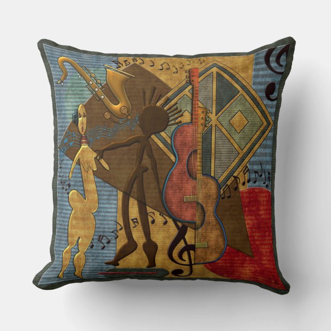 Scat Masters (Jazz Series Pt. 6 Throw Pillow (Front)