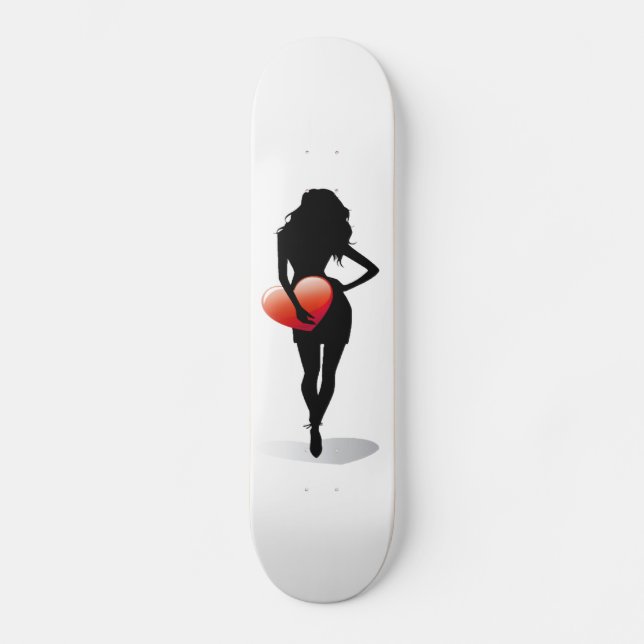Scate board young woman with heart (Front)