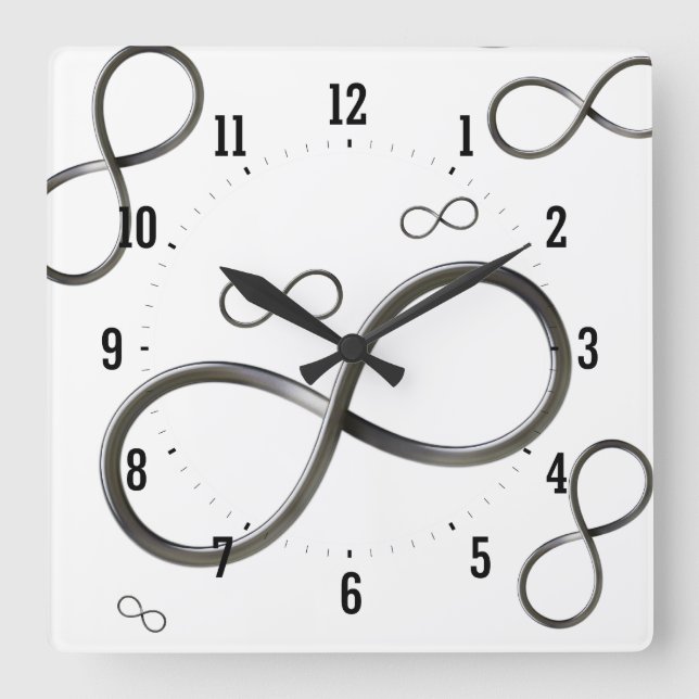 Scatter Infinity Symbol | Geek Square Wall Clock (Front)