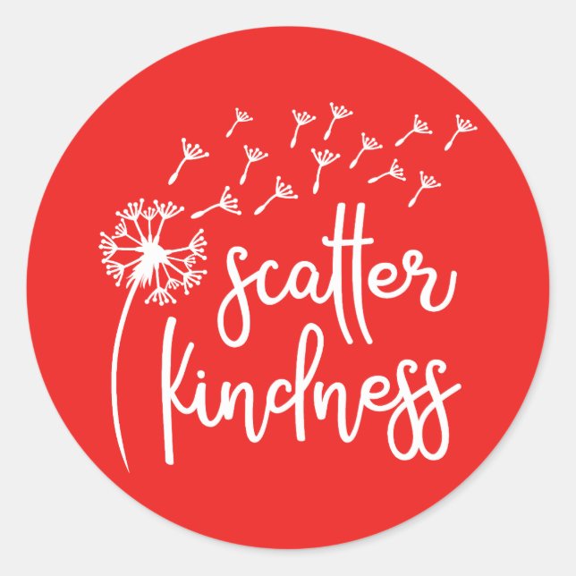 Scatter kindness classic round sticker (Front)