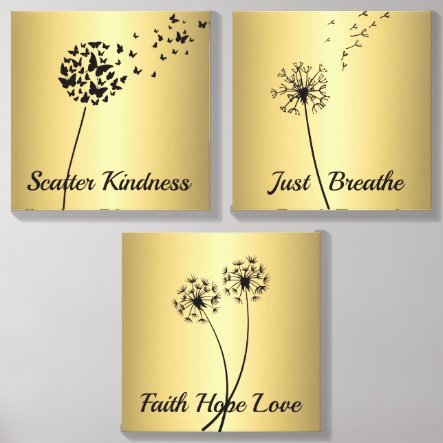 Scatter Kindness Dandelion Flow Canvas Photo Tiles Canvas Photo Tile (Front Set)