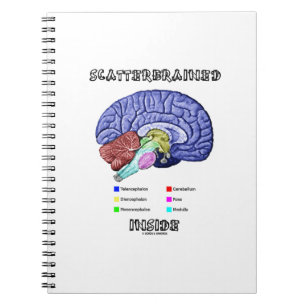 Scatterbrained Inside Brain Geek Humor Notebook