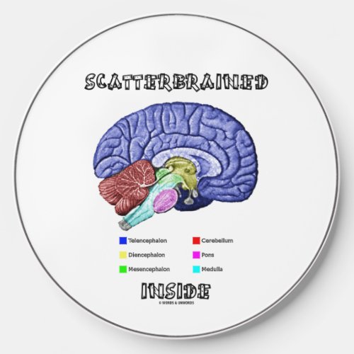 Scatterbrained Inside Brain Geek Humor Wireless Charger
