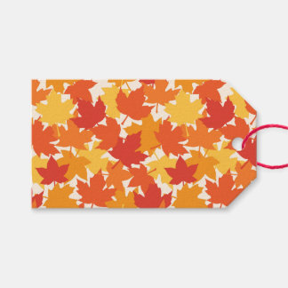 Scattered Autumn Leaves Fall Colors Gift Tags