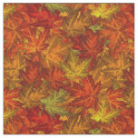 Scattered Autumn Maple Leaves Orange &amp; Gold Fabric