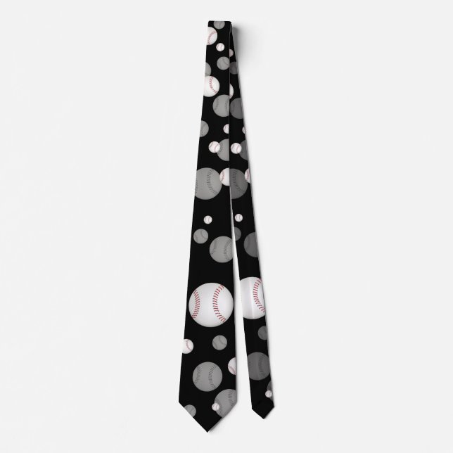 Scattered Baseball | Sports Gift Neck Tie (Front)