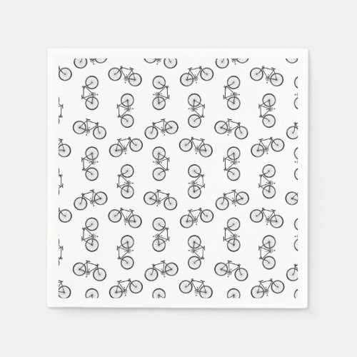 Scattered Bicycles Print Pattern CUSTOM BG COLOR Napkins