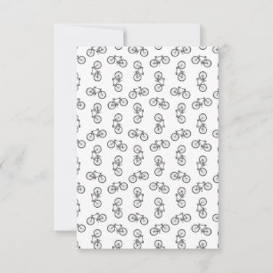 Scattered Bicycles Print Pattern CUSTOM BG COLOR Thank You Card