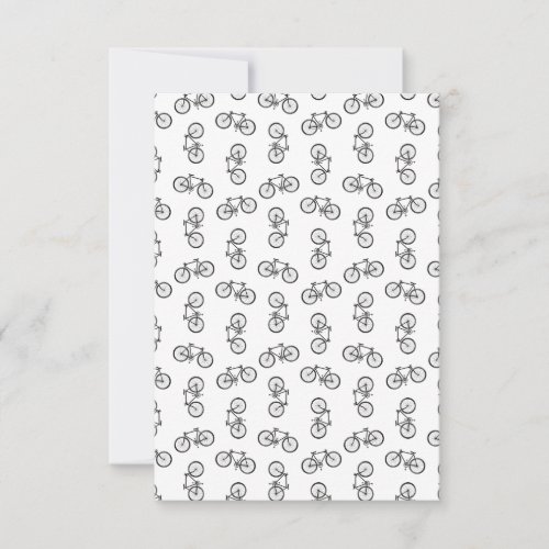 Scattered Bicycles Print Pattern CUSTOM BG COLOR Thank You Card