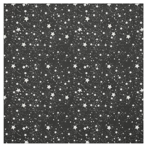 Scattered Black and White Stars Fabric