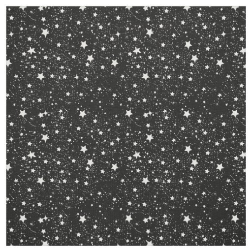 Scattered Black and White Stars Fabric