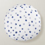 Scattered Blueberries Pattern Round Pillow