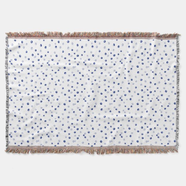 Scattered Blueberries Pattern Throw Blanket (Front)